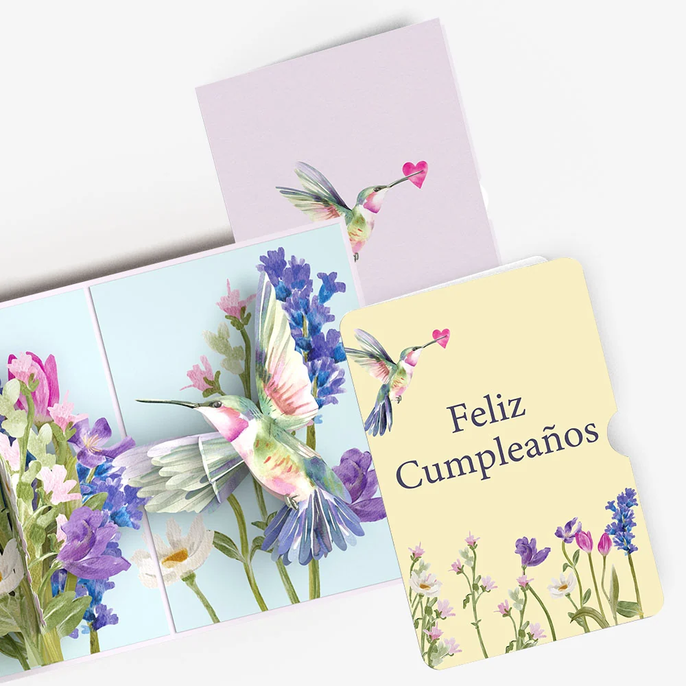 Lovepop Love in Bloom Hummingbird Pop-Up Card and Spanish Birthday Sentiment Set
