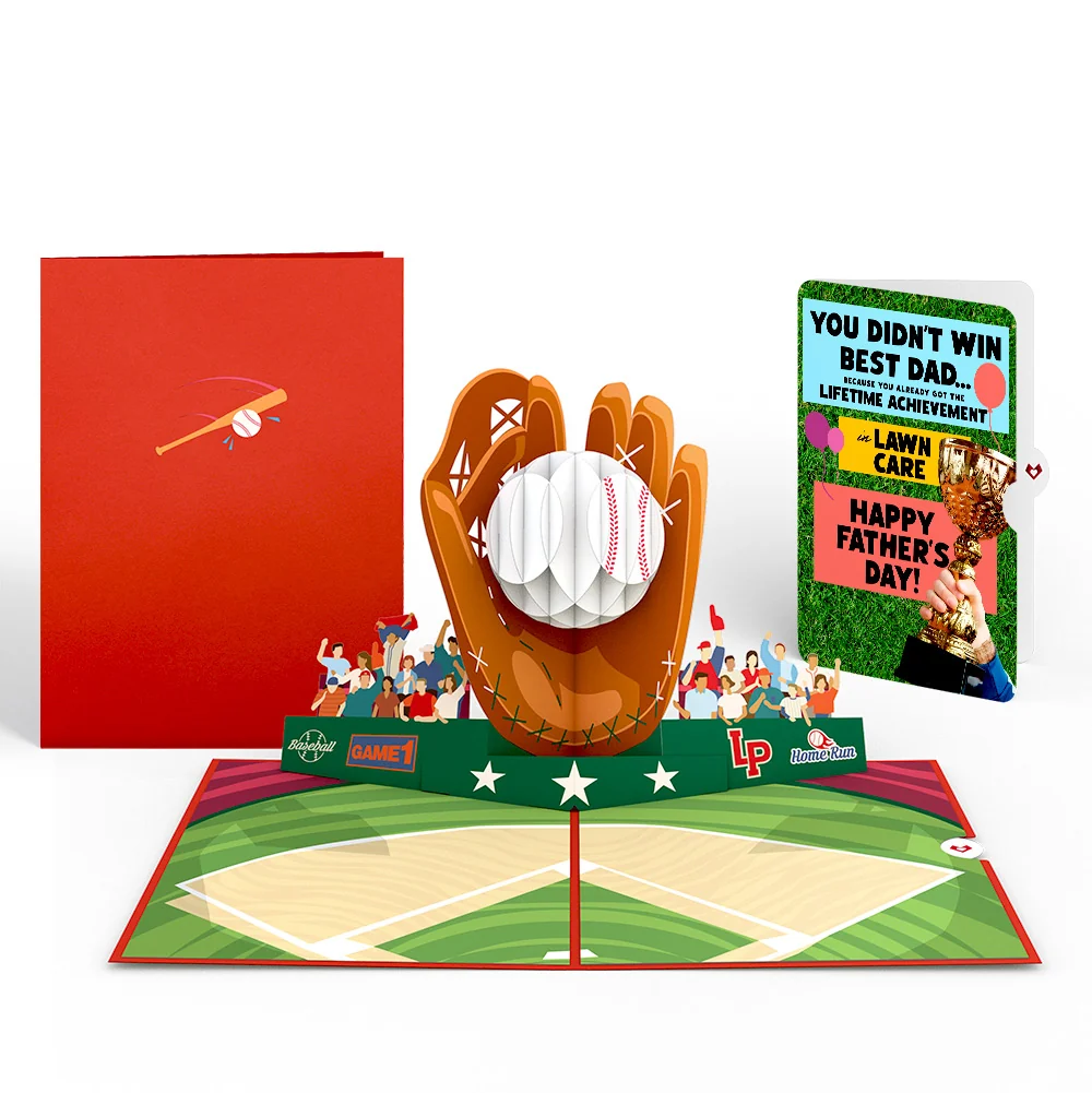 Lovepop Home Run Father's Day Pop-Up Card and Trophy Lawn Care Sentiment Set