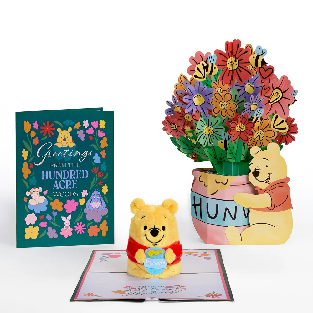 Lovepop Disney’s Winnie the Pooh Plushpop Card & Flower Buds Bouquet Bundle