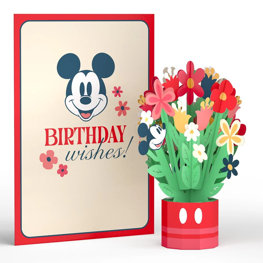 Lovepop Disney's Mickey Mouse Birthday Wishes Card with Mini Bouquet