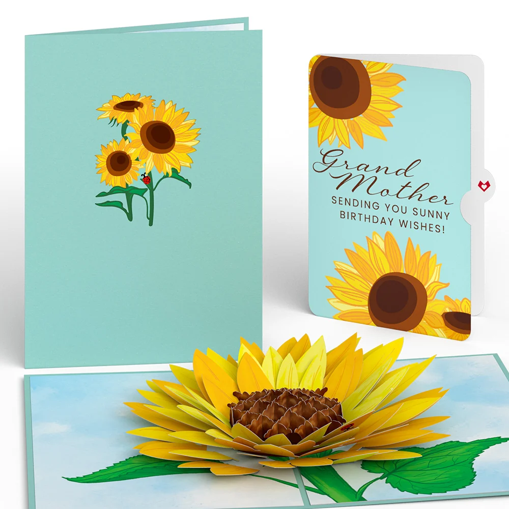 Lovepop Sunflower Birthday Pop-Up Card and Sentiment Set for Grandmother