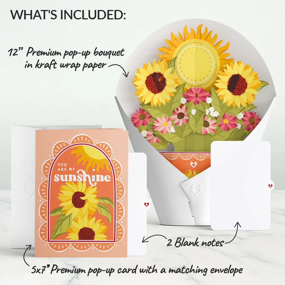 Lovepop You Are My Sunshine Music and Lights Pop-Up Card & Bouquet Bundle - Image 2