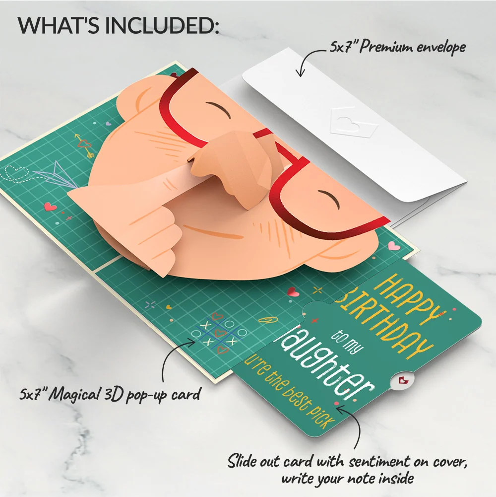 Lovepop Pick You Every Time Birthday Pop-Up Card and Sentiment Set for Daughter Glass - Image 2
