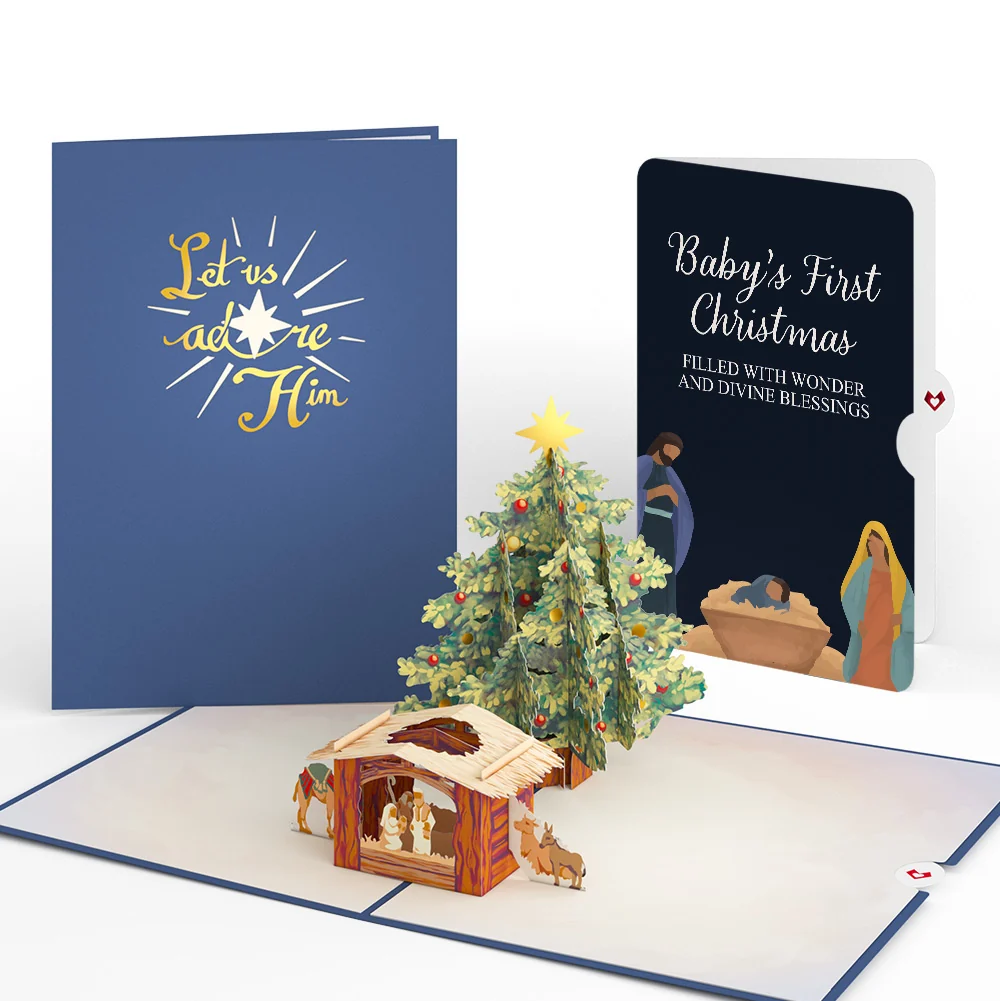 Lovepop Nativity Christmas Tree Pop-Up Card and Sentiment Set for Baby