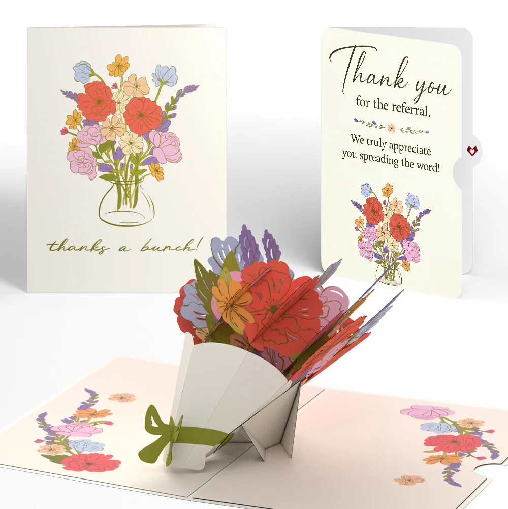 Lovepop Thanks a Bunch Bouquet Appreciation Pop-Up Card and Spreading the Word Sentiment Set Vase