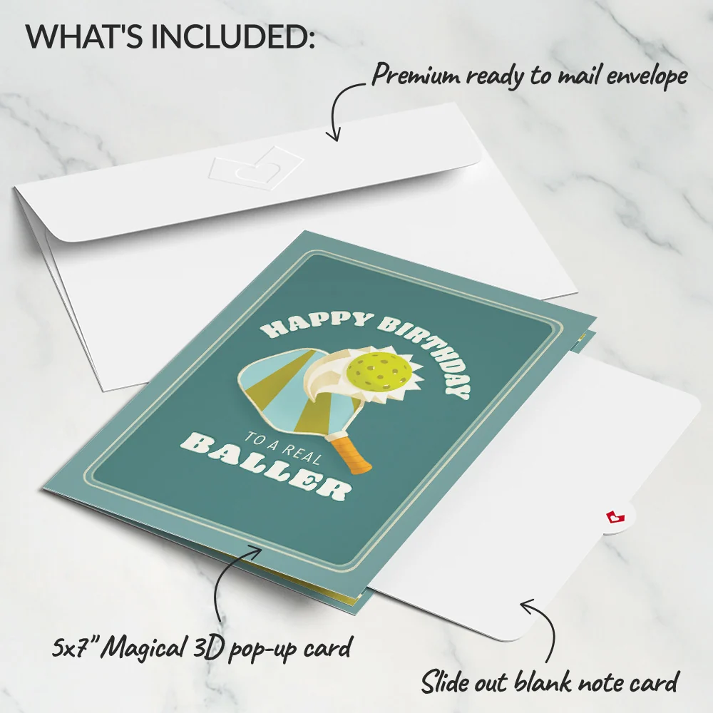 Lovepop Pickleball Birthday Baller Pop-Up Card - Image 7