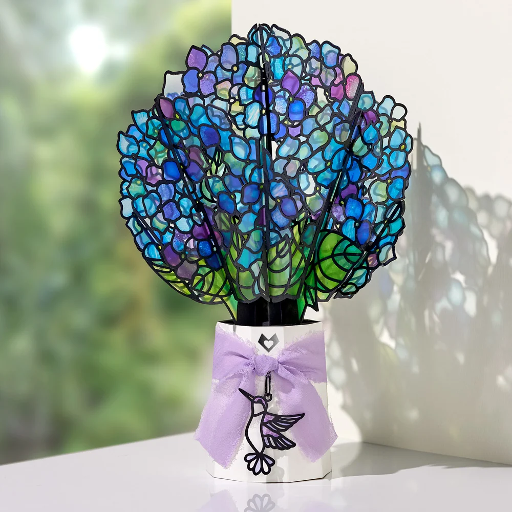 Lovepop Sunlit Hydrangeas Suncatcher Bouquet Vase
