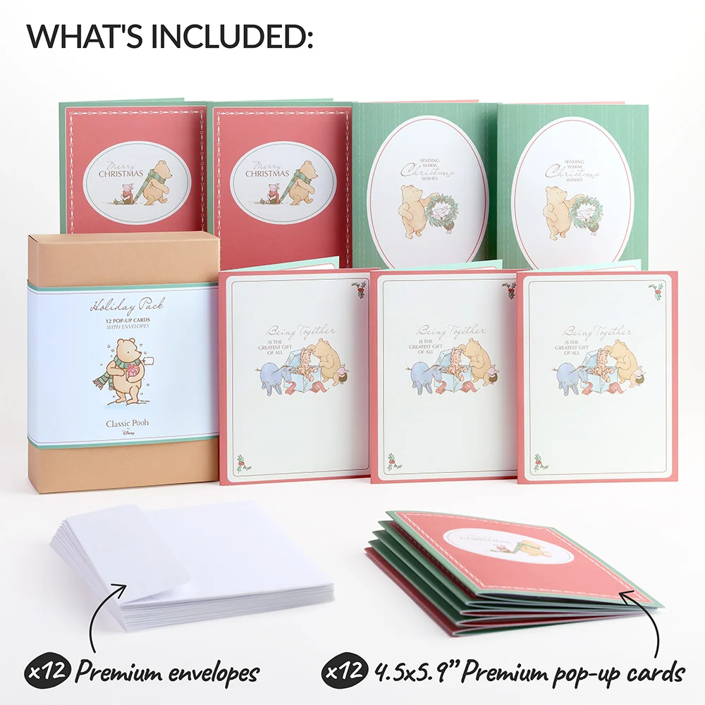 Lovepop Disney’s Winnie the Pooh Holiday Box Set (Assorted 12-Pack): Paperpop Card - Image 2