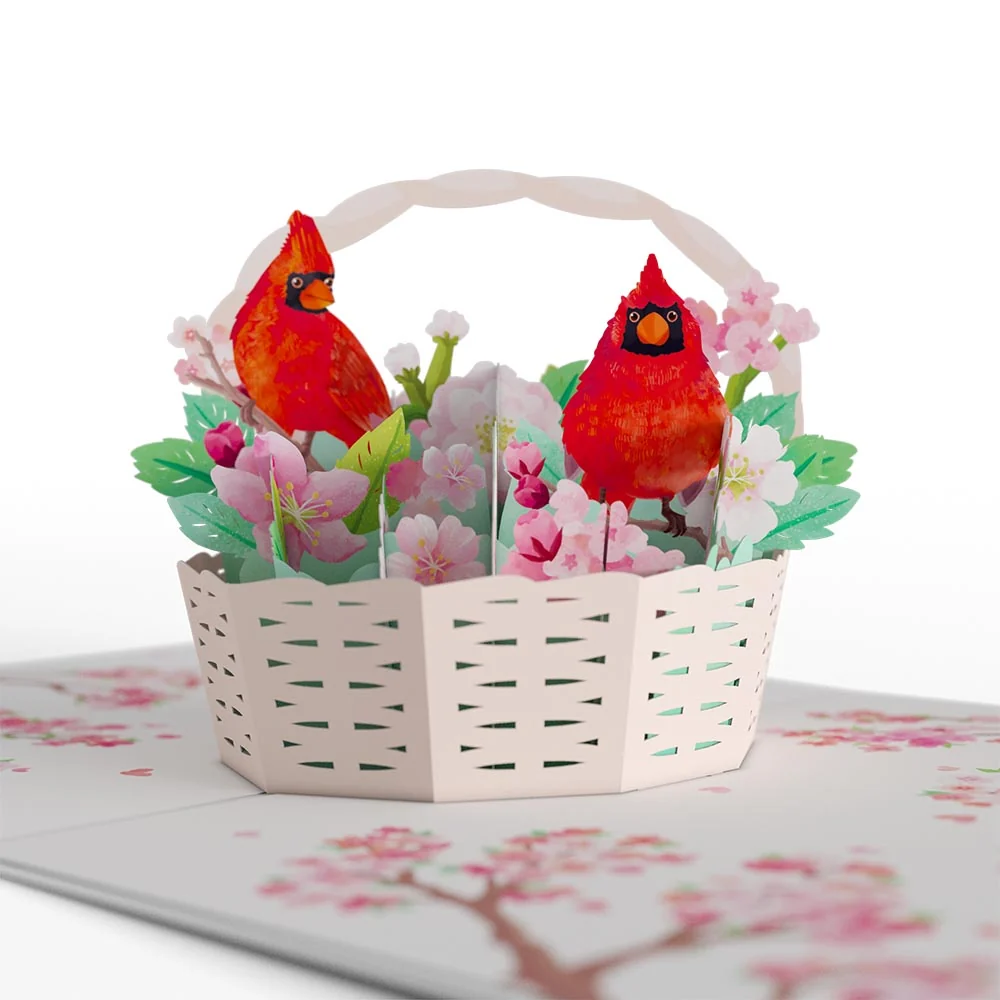 Lovepop Cherry Blossom Basket with Cardinals Easter Pop-Up Card and Sentiment Set - Image 3