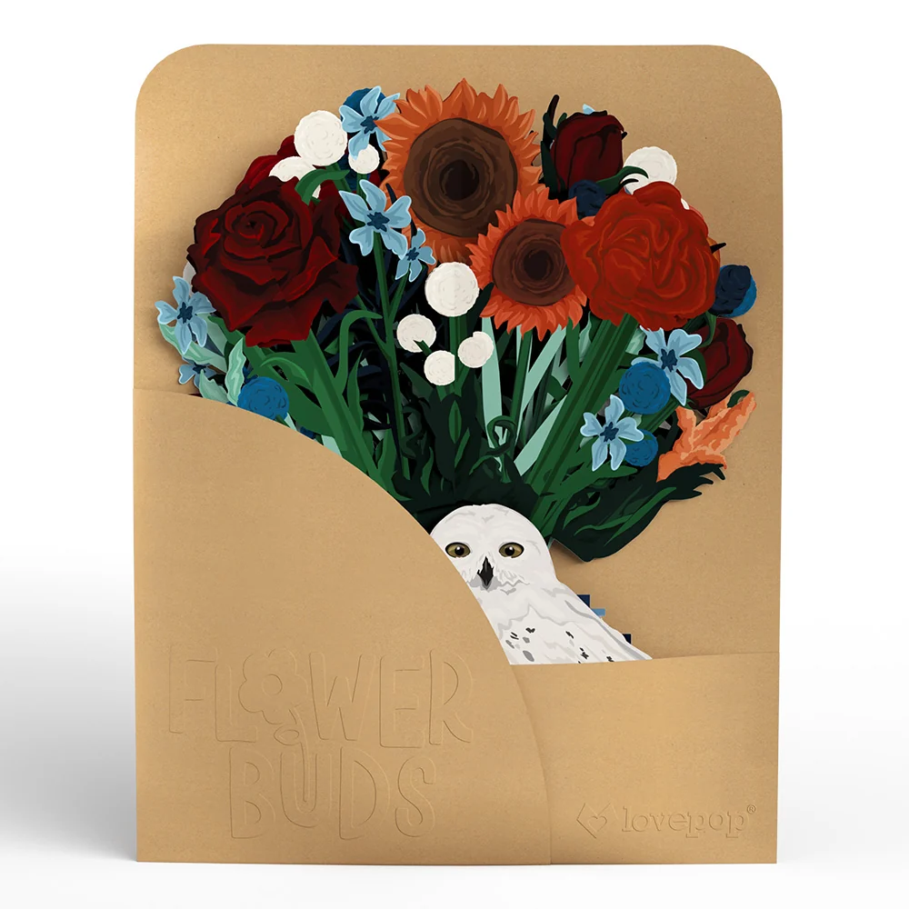 Lovepop Harry Potter Hedwig Plushpop Card & Flower Buds Bouquet Bundle - Image 8