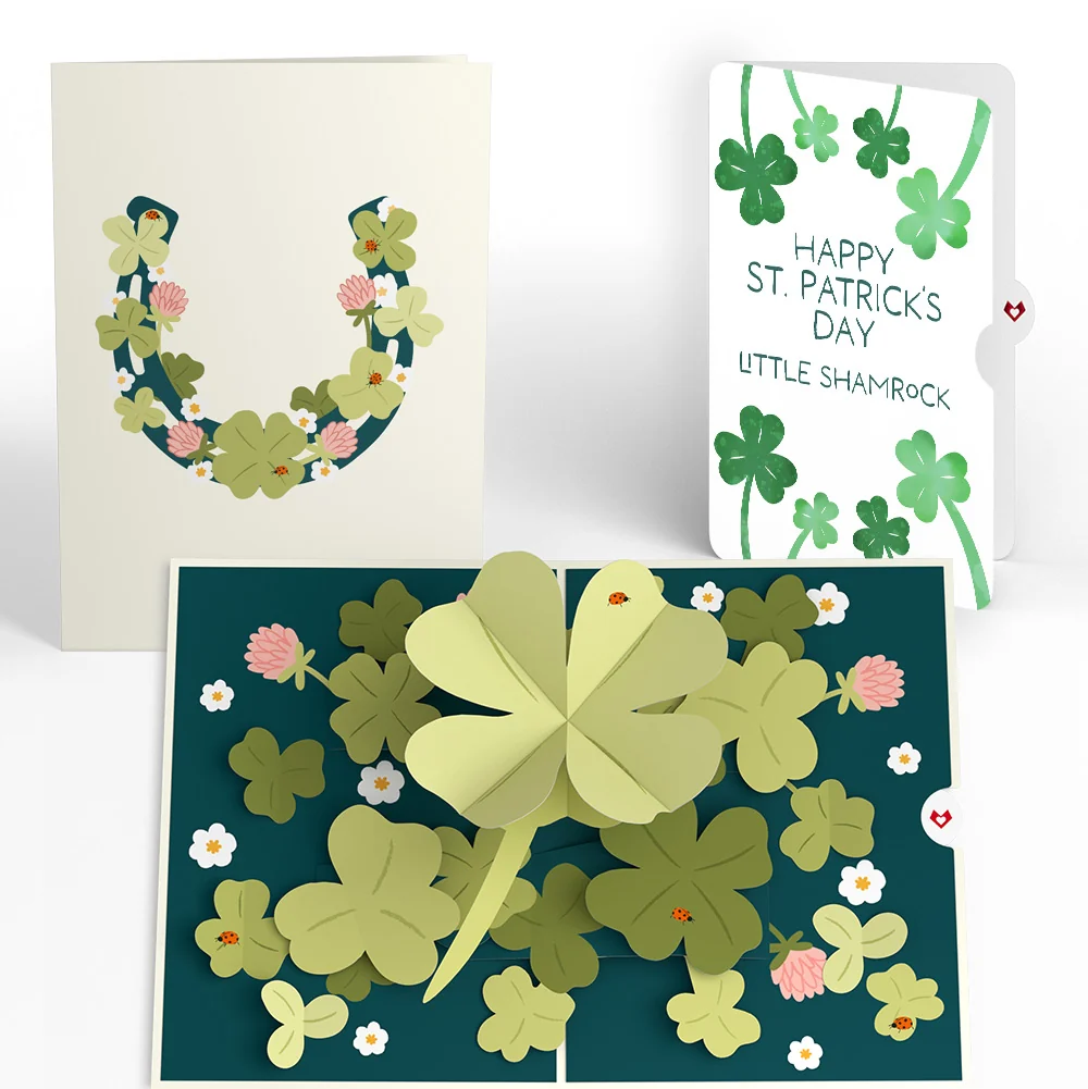 Lovepop Shamrock Fields St. Patrick’s Day Pop-Up Card and Sentiment Set Cream