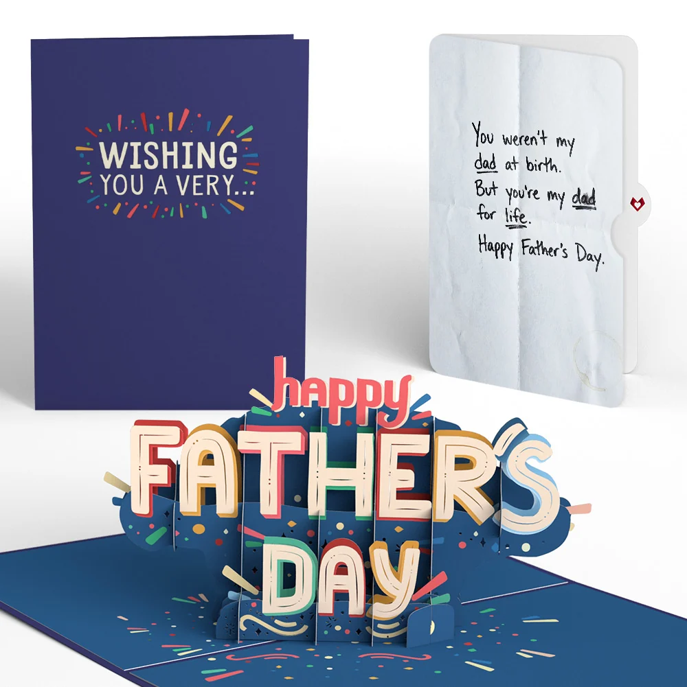 Lovepop Happy Father's Day Pop-Up Card and Dad For Life Sentiment Set Cream