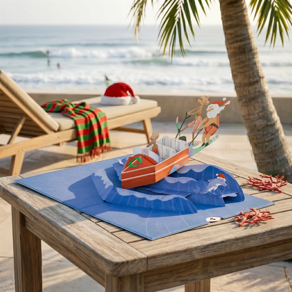 Lovepop Santa Water Ski Christmas Pop-Up Card - Image 2