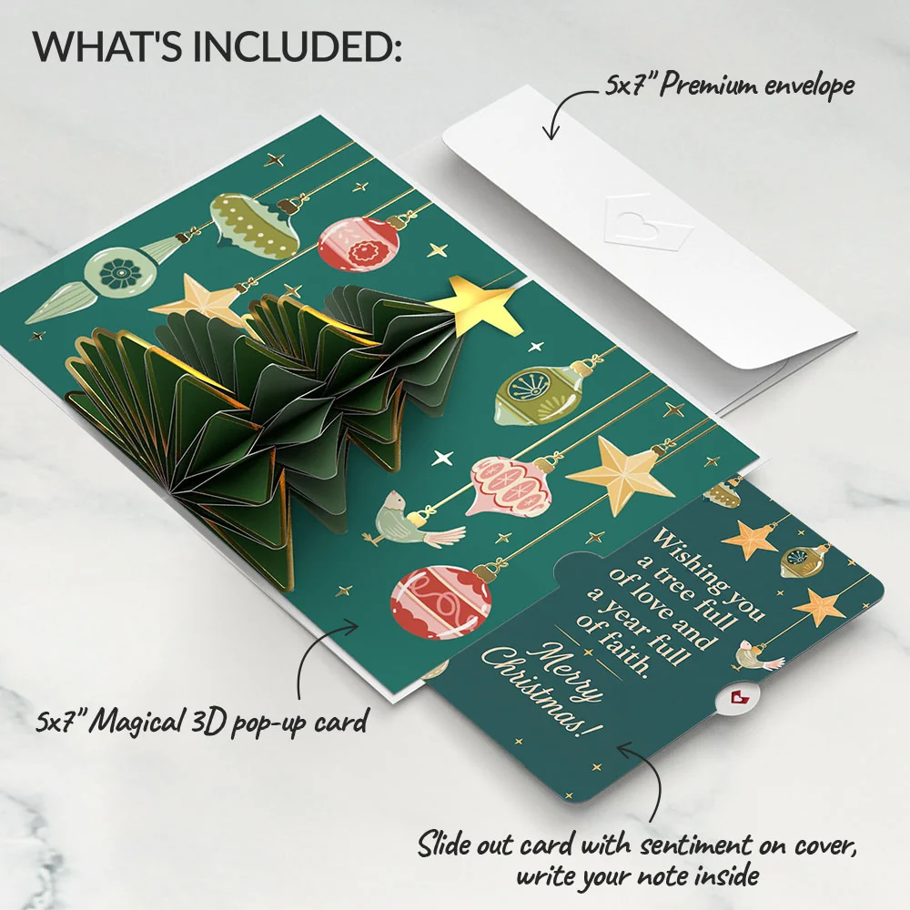 Lovepop Tis the Season Christmas Tree Pop-Up Card and Year Full Faith Sentiment Set - Image 2