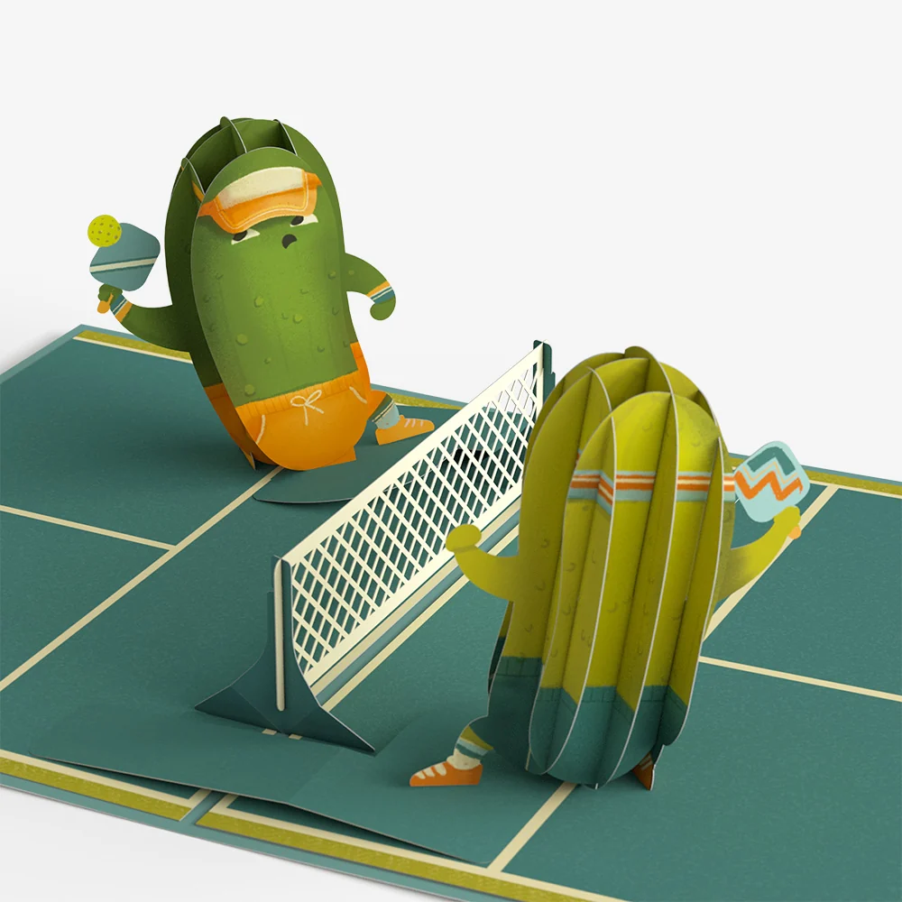 Lovepop Playful Pickleball Thinking of You Pop-Up Card and Sentiment Set Cream - Image 3