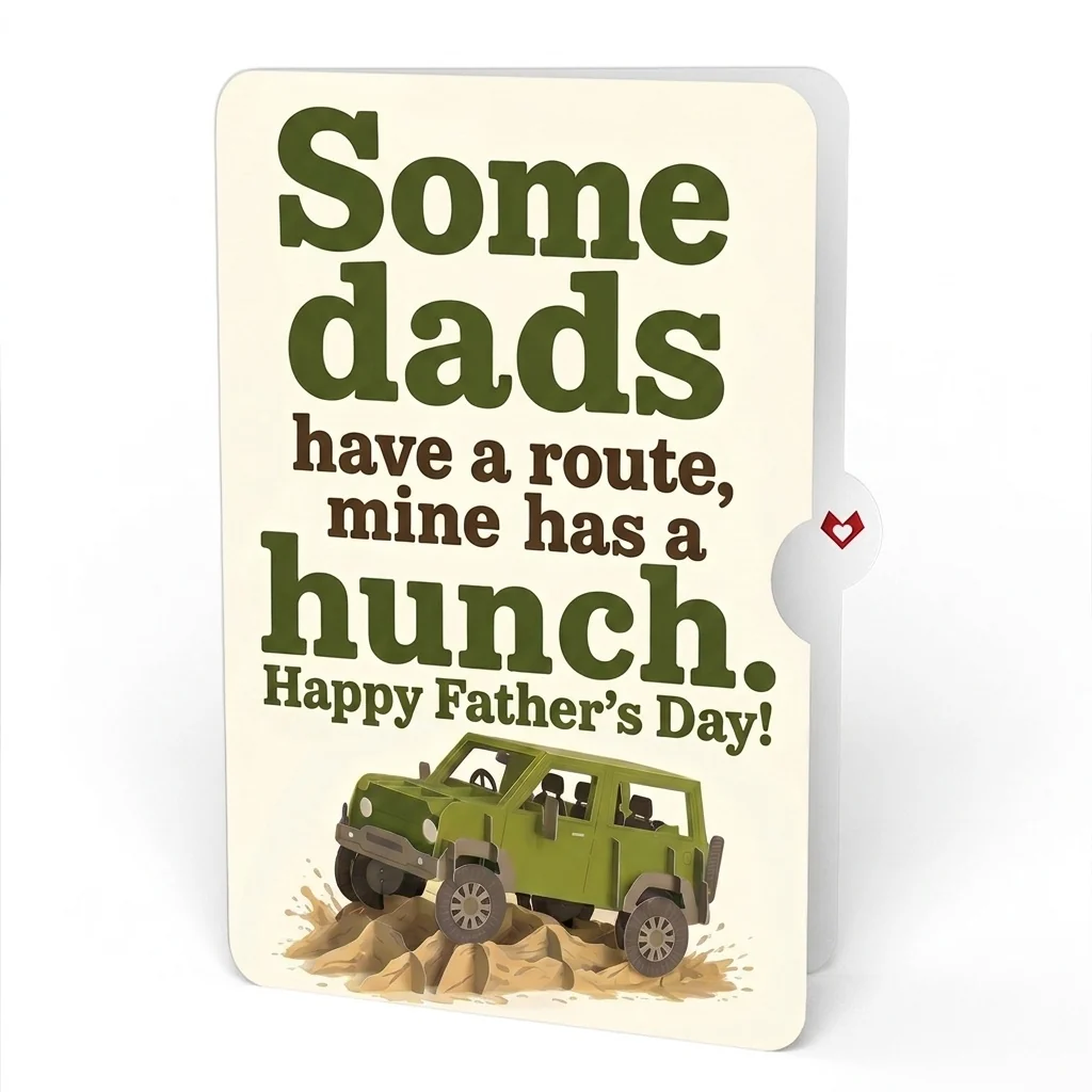 Lovepop Off-Road Adventure Father's Day Pop-Up Card and Hunch Route Sentiment Set for Dad Cream - Image 4