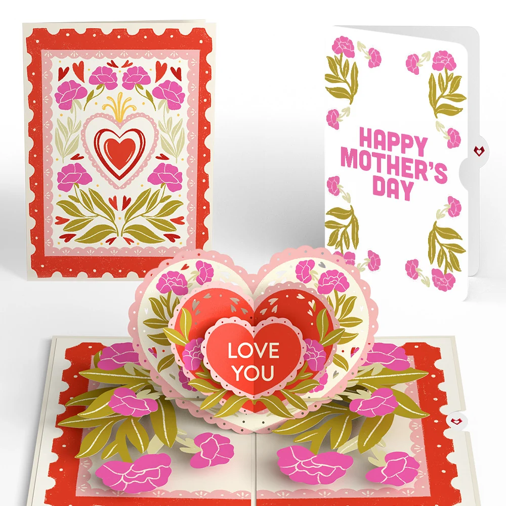 Lovepop Vintage Floral Love You Heart Mother’s Day Pop-Up Card and Sentiment Set