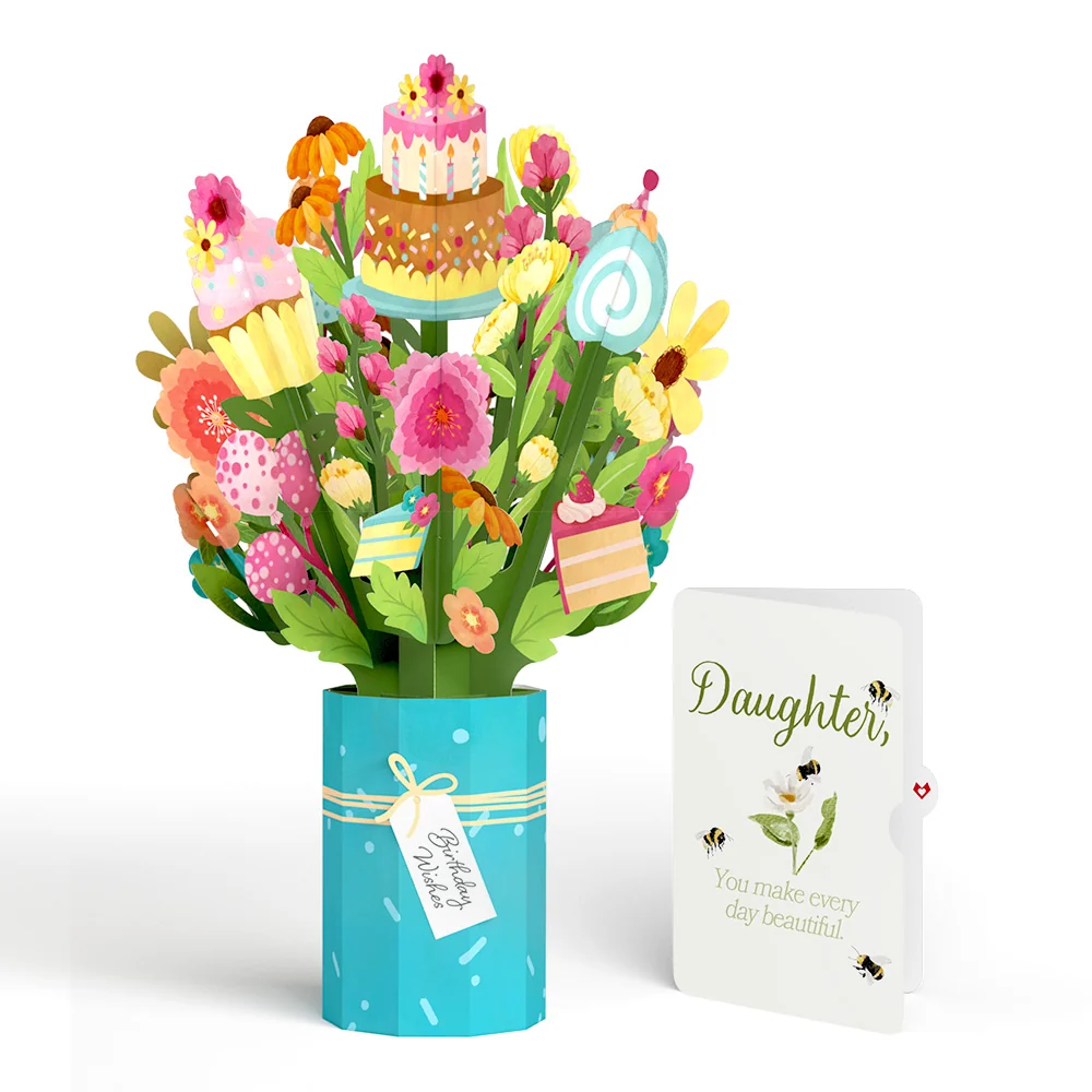 Lovepop Sweet Birthday Wishes Bouquet and Sentiment Set for Daughter Vase