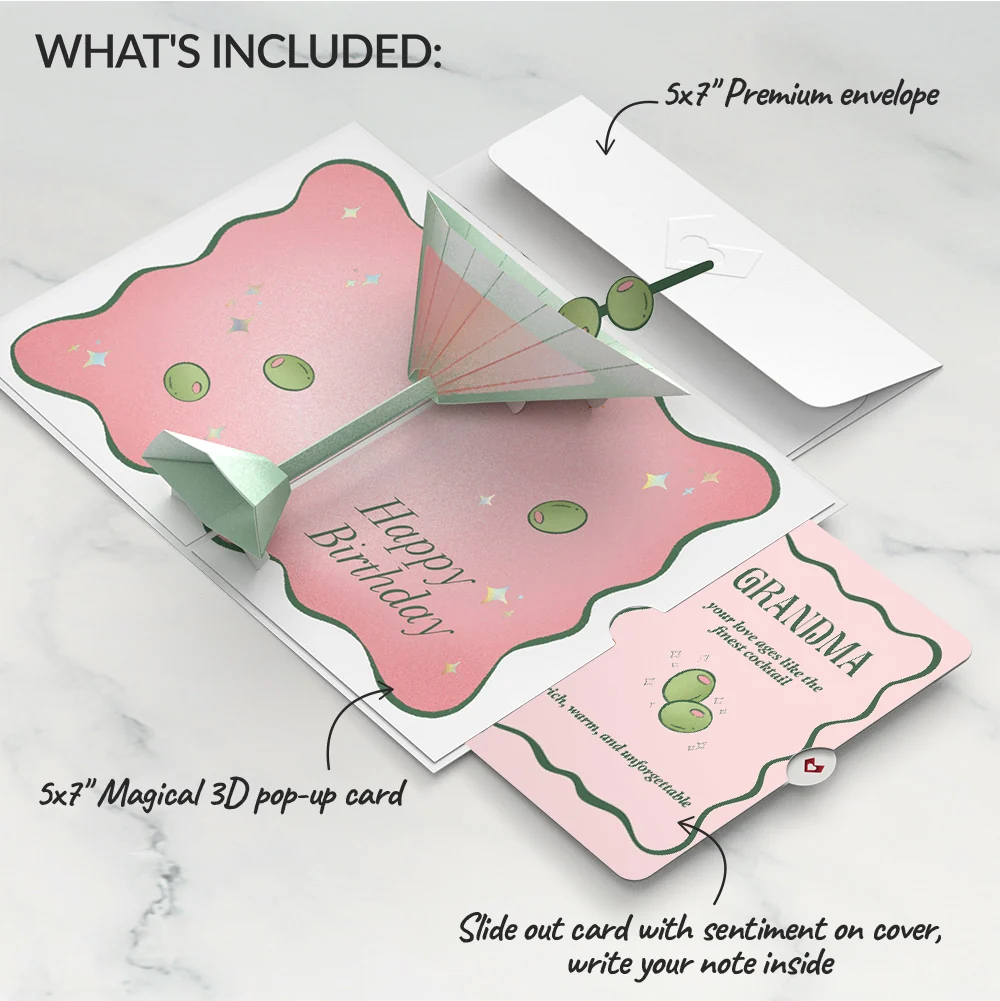 Lovepop Just a Tini Bit Older Birthday Pop-Up Card and Sentiment Set for Grandmother - Image 2