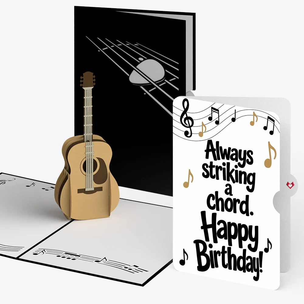 Lovepop Acoustic Guitar Birthday Pop-Up Card and Striking a Chord Sentiment Set