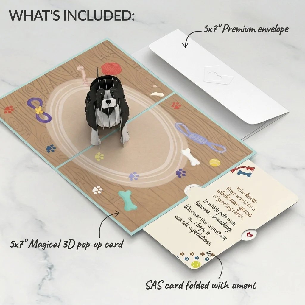 Lovepop Playful Dog Birthday Pop-Up Card and Pets Wish Humans Sentiment Set Toy - Image 2