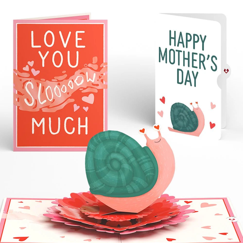 Lovepop Love You Slow Much Snail Mother’s Day Pop-Up Card and Blushing Snail Sentiment Set for Mom