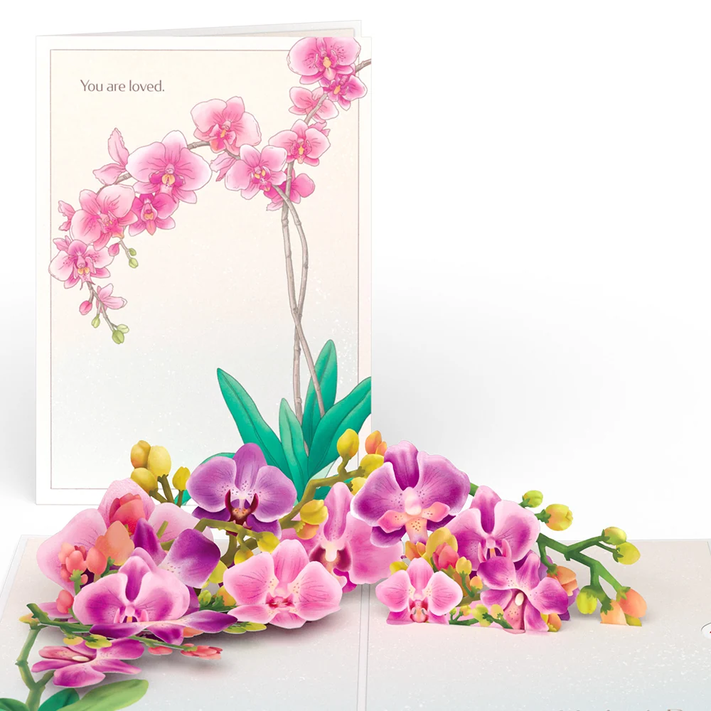 Lovepop Mother's Day Orchid Pop-Up Card & Bouquet Bundle - Image 3