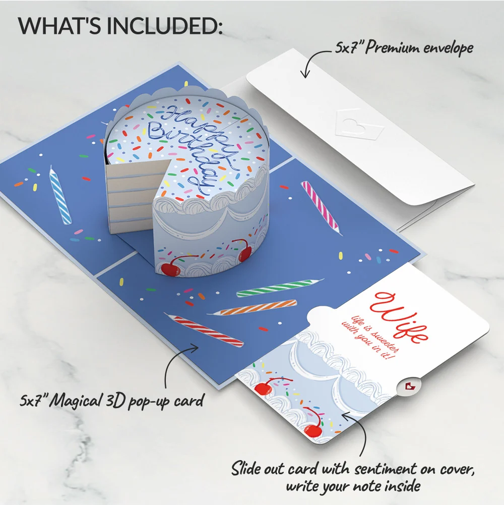 Lovepop Sprinkled with Love Birthday Cake Pop-Up Card and Sentiment Set for Wife - Image 2