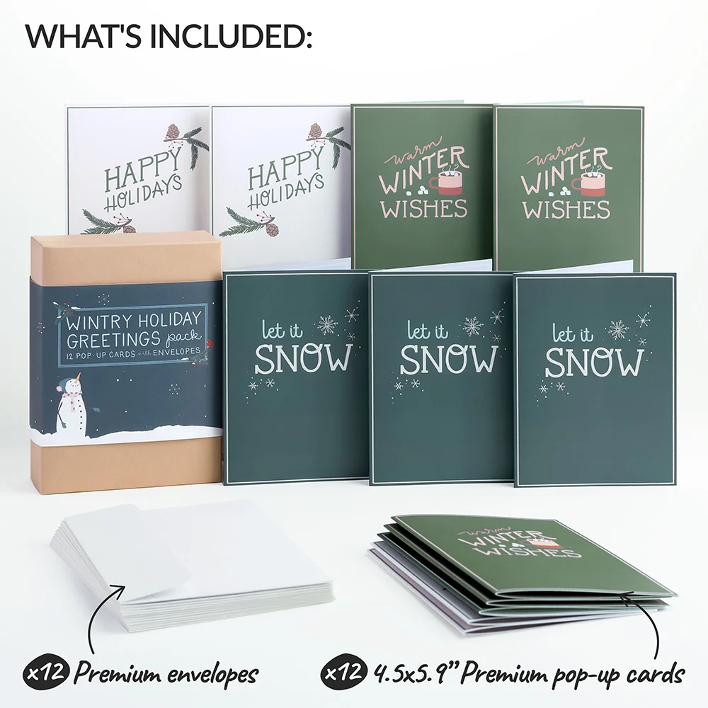 Lovepop Wintry Holiday Greetings Box Set (Assorted 12-pack): Paperpop Card - Image 2