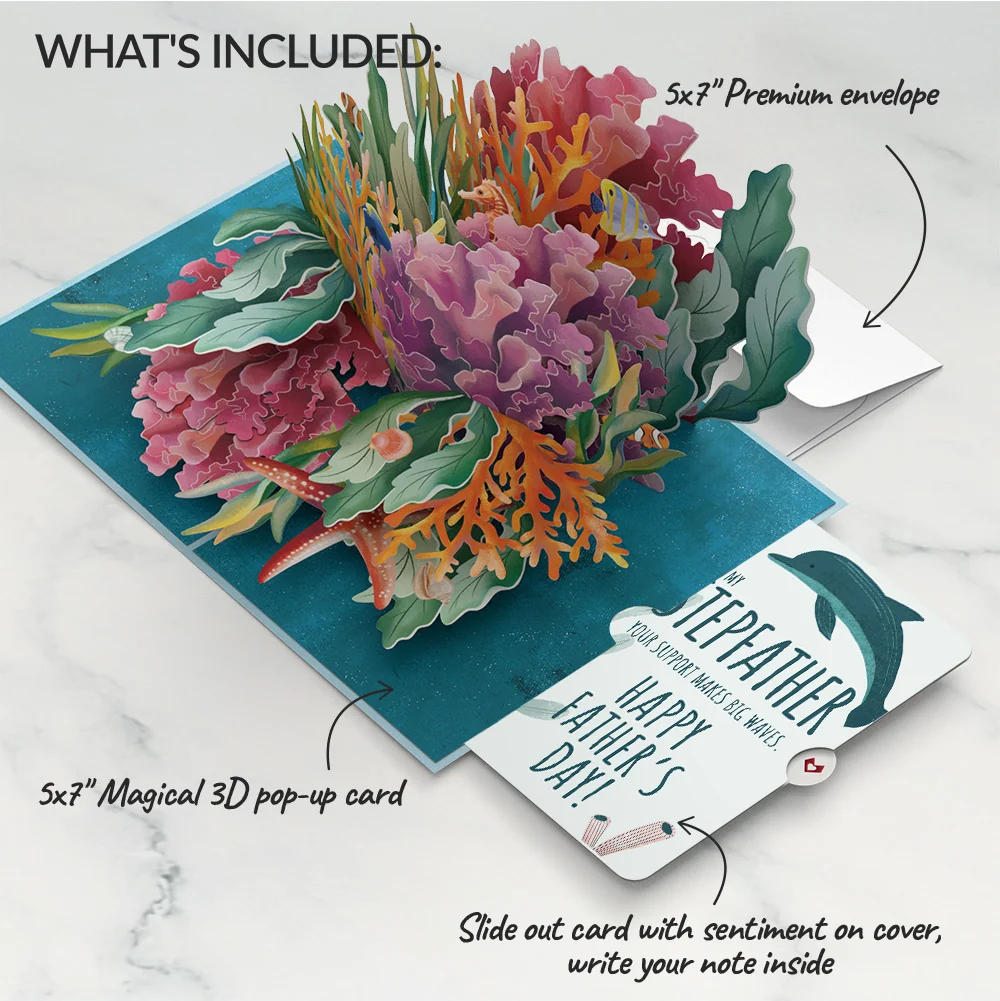Lovepop Coral Reef Wonders Father’s Day Pop-Up Card and Sentiment Set for Stepfather - Image 2