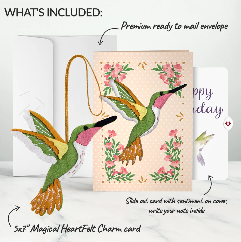 Lovepop Serene Hummingbird Birthday HeartFelt Charm Card and Sentiment Set - Image 2