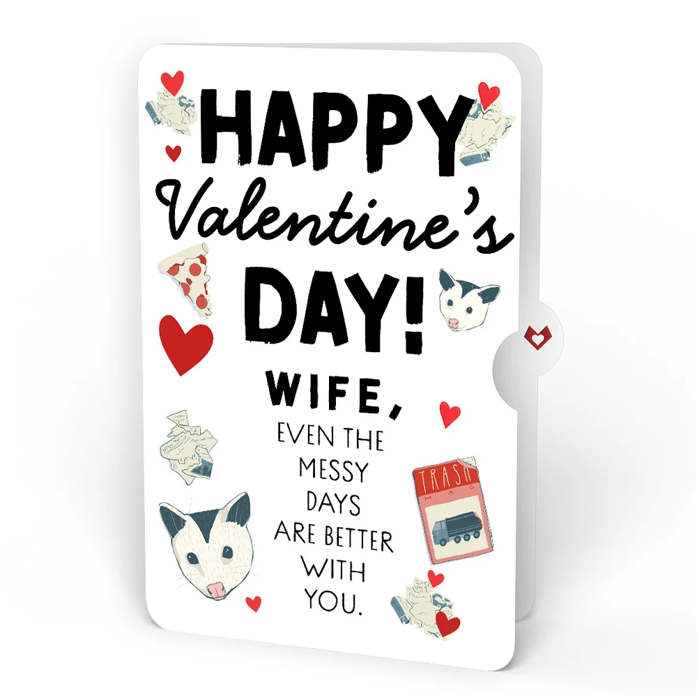 Lovepop Party Possums Valentine Glitter Bouquet and Sentiment Set for Wife Vase - Image 4