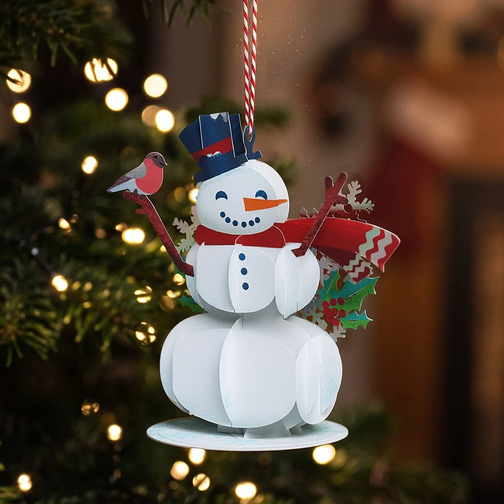 Lovepop Wish You a Happy Holiday Snowman Slicegami Ornament Card - Image 2