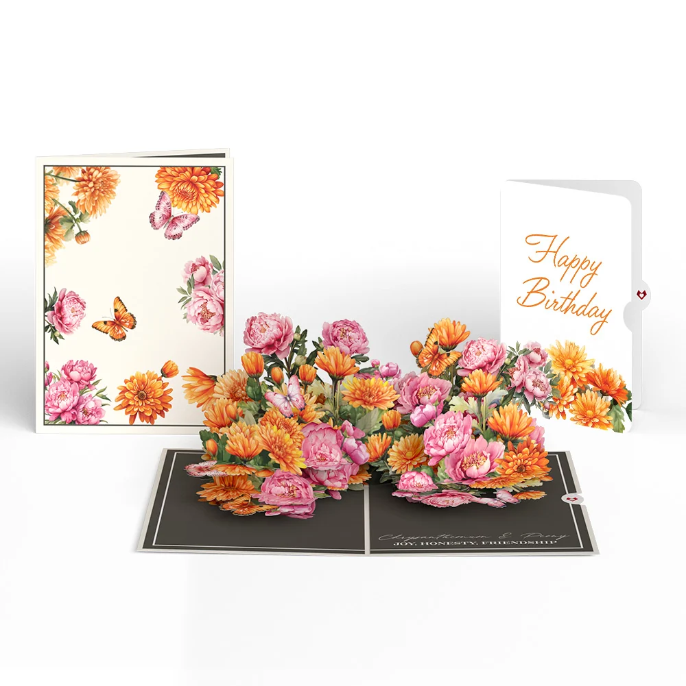 Lovepop Born to Bloom: November Birth Month Flowers Pop-Up Card and Sentiment Set Cream
