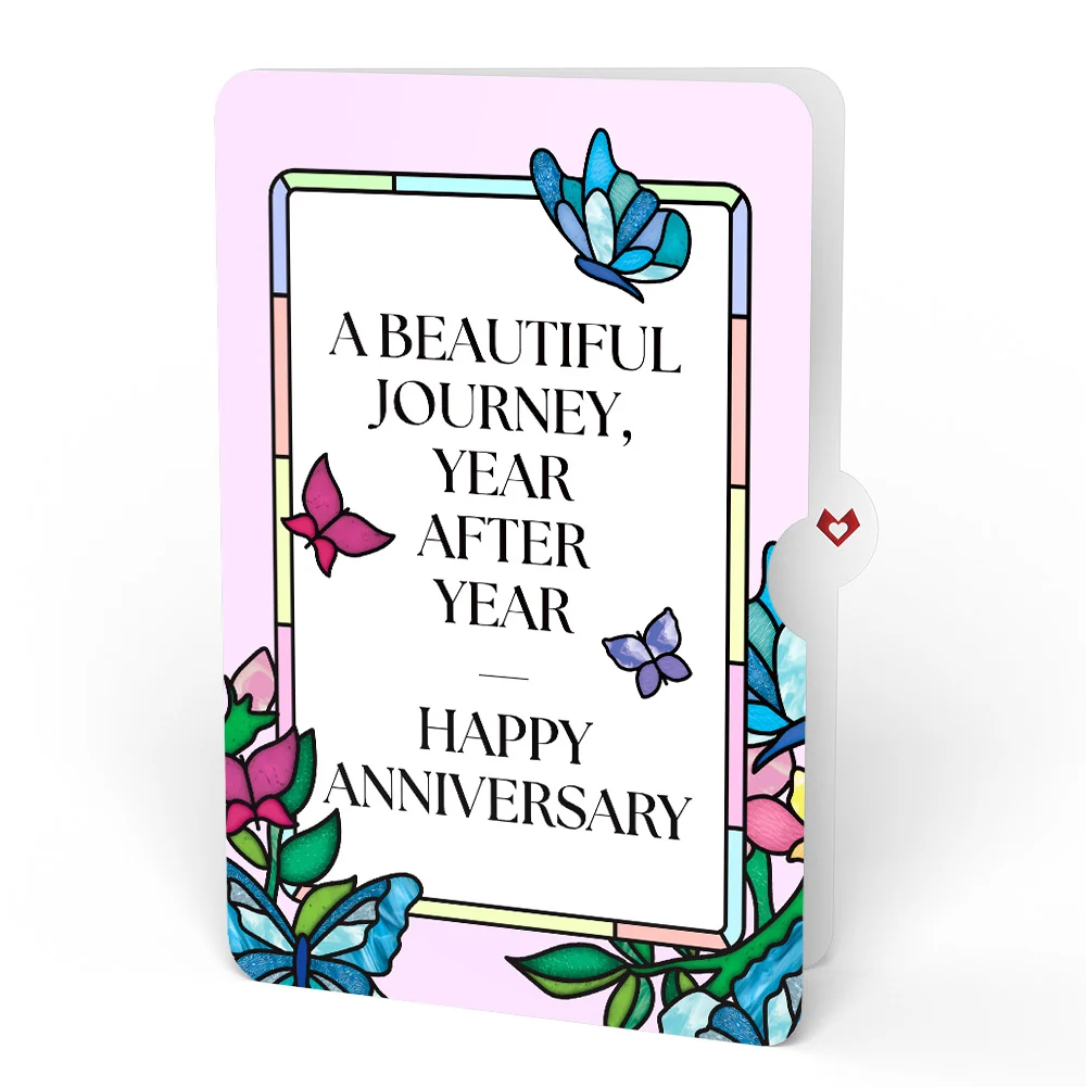 Lovepop Joy Takes Flight Butterfly Anniversary Suncatcher Card and Sentiment Set Glass - Image 4