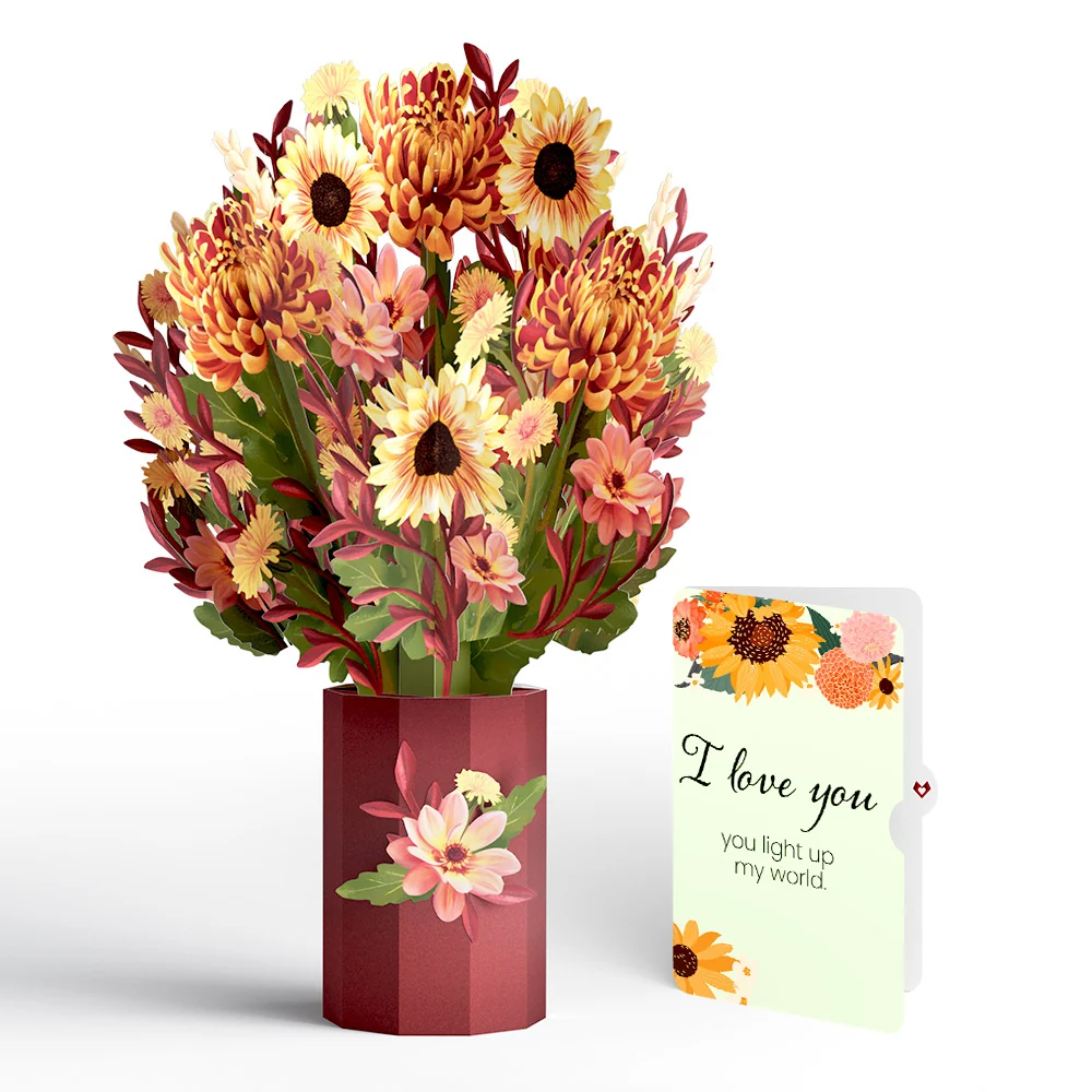 Lovepop Fall Sunshine Love Bouquet and Sentiment Set Vase