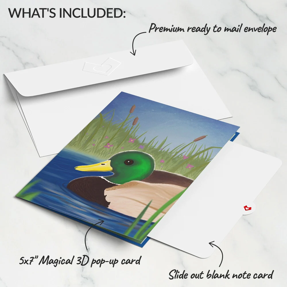 Lovepop Pondside Mallard Ducks Pop-Up Card - Image 5