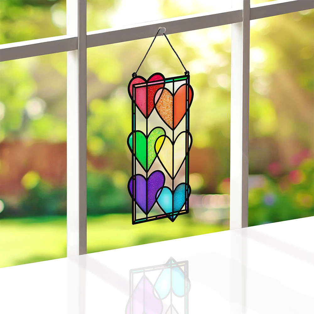 Lovepop Rainbow Hearts Suncatcher Card
