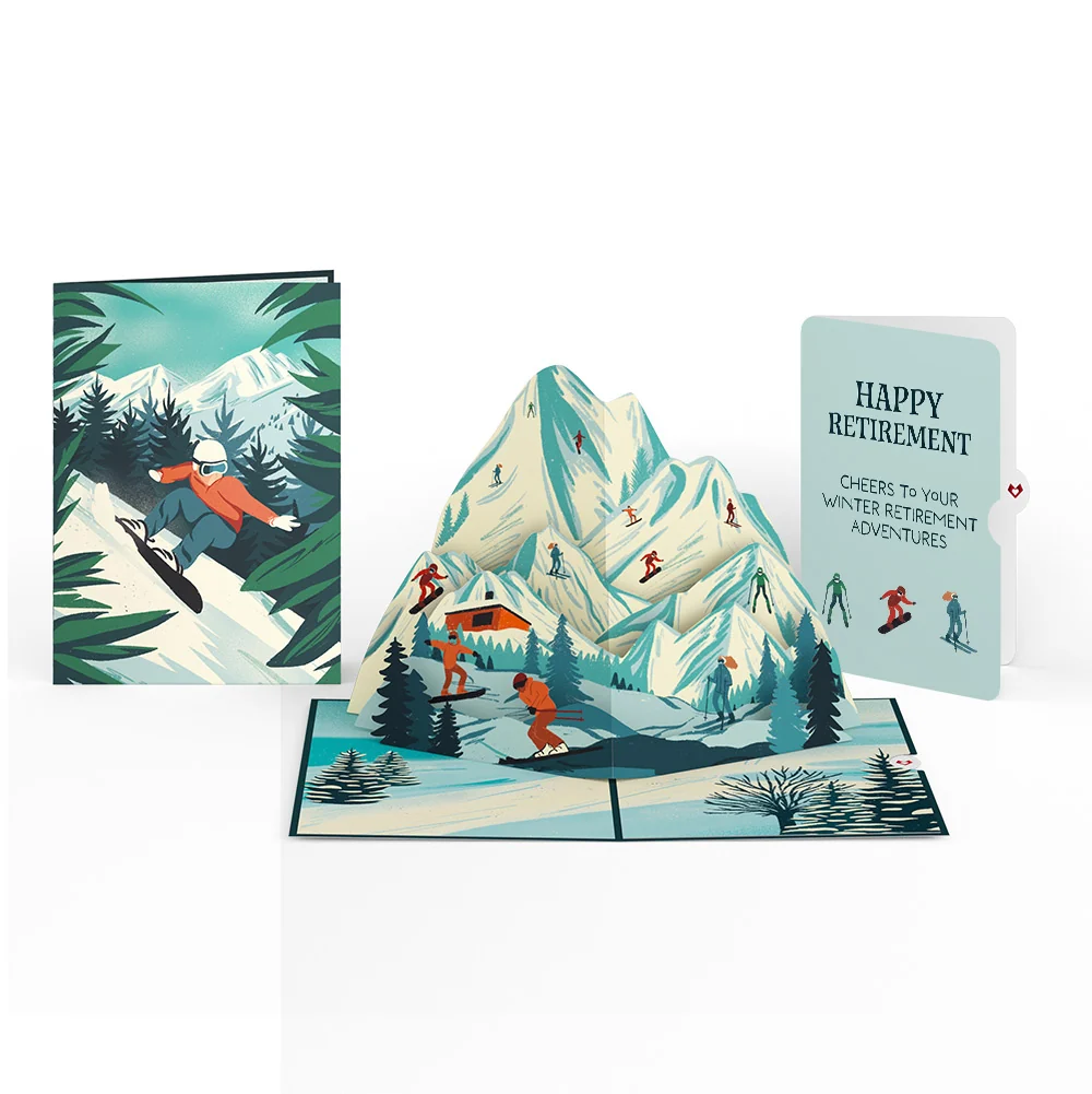 Lovepop Mountain Snowboard Adventure Retirement Pop-Up Card and Sentiment Set
