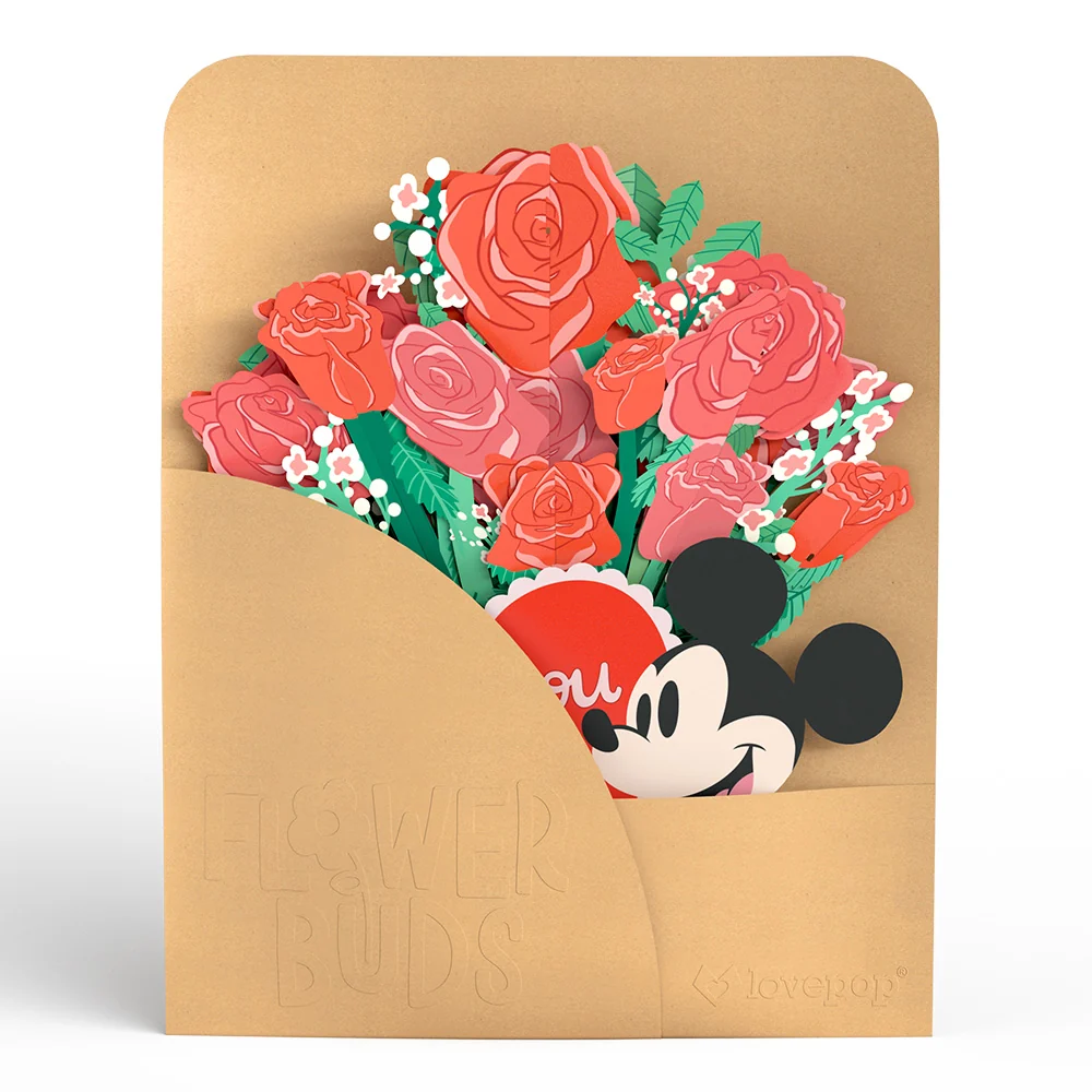 Lovepop Disney’s Mickey Mouse Love You Lots Pop-Up Card & Flower Buds Bouquet Bundle - Image 8