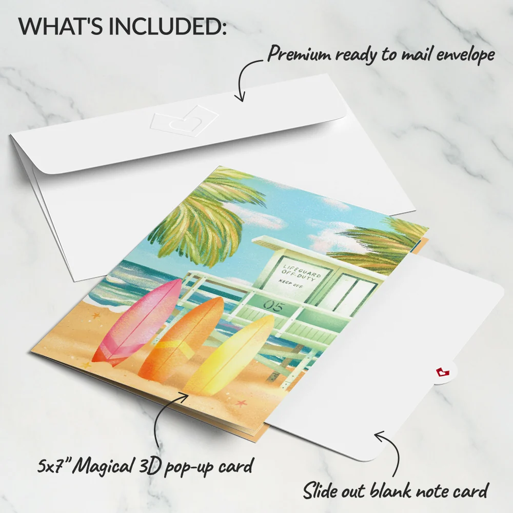 Lovepop Surf’s Up Pop-Up Card - Image 6