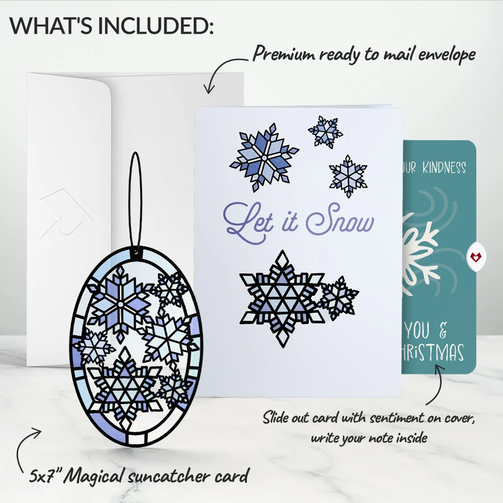 Lovepop Let It Snow Snowflakes Suncatcher Card and Kindness Christmas Sentiment Set - Image 2