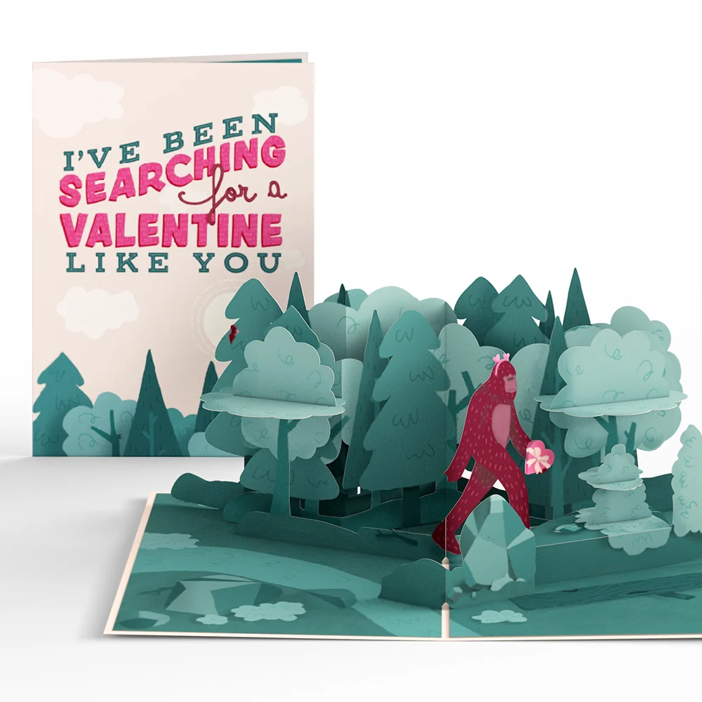 Lovepop Searching for a Valentine Like You Bigfoot Pop-Up Card