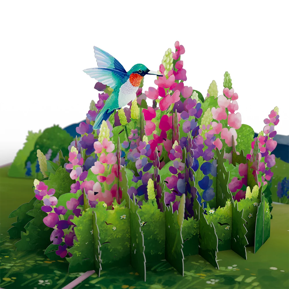 Lovepop Just Because Hummingbird Pop-Up Card & Suncatcher Bouquet Bundle - Image 3