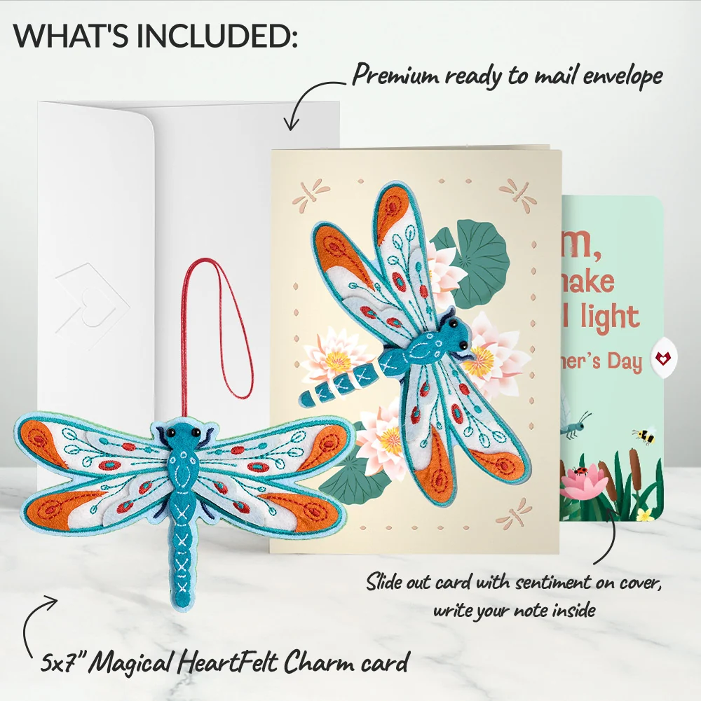 Lovepop Peaceful Dragonfly Mother’s Day HeartFelt Charm Card and Sentiment Set for Mom - Image 2