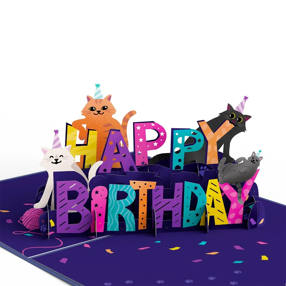 Lovepop Happy 30th Birthday Cats Pop-Up Card and Sentiment Set - Image 3