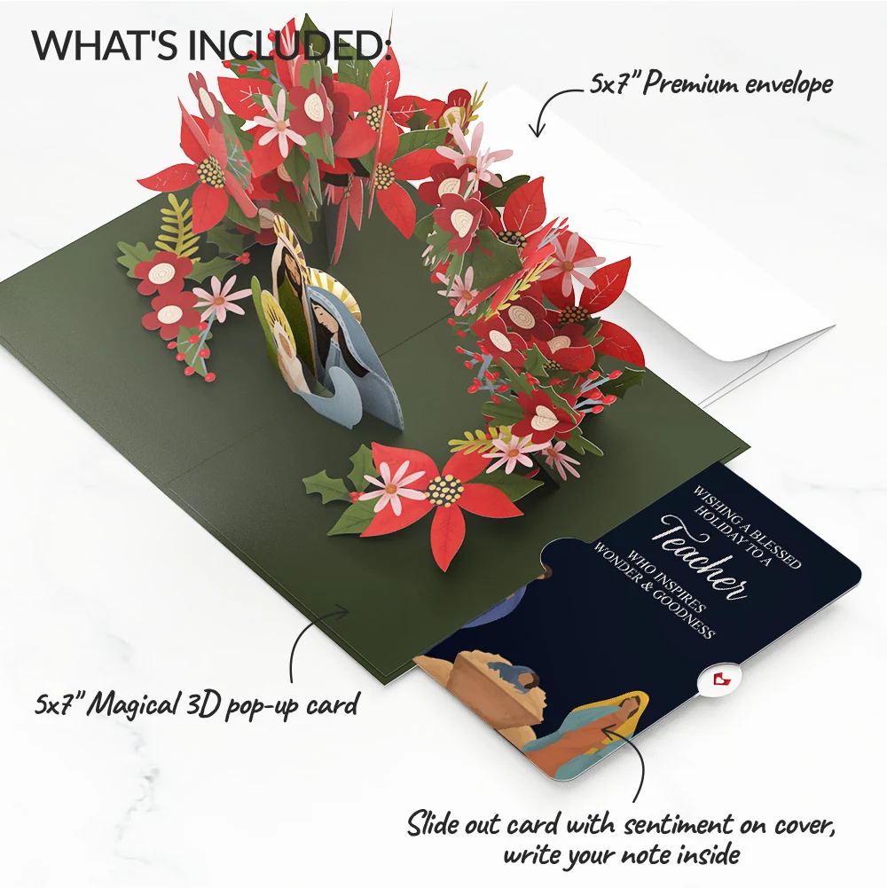 Lovepop A Child Is Born Christmas Pop-Up Card and Sentiment Set for Teacher Cream - Image 2