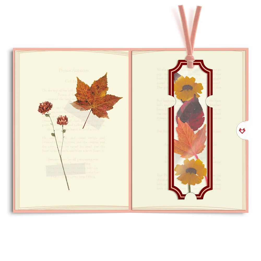 Lovepop Cozy Fall Petal Pressed Bookmark Card - Image 4