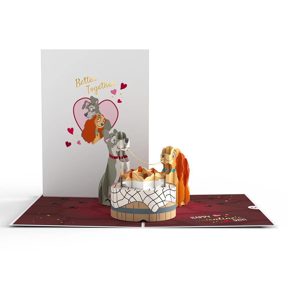 Lovepop Disney’s Lady and the Tramp Pop-Up Card & Flower Buds Bouquet Bundle - Image 2