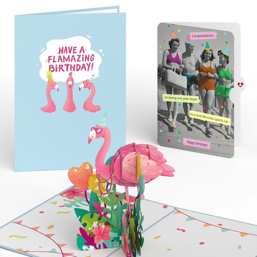 Lovepop Flamazing Birthday Flamingo Pop-Up Card and Sentiment Set